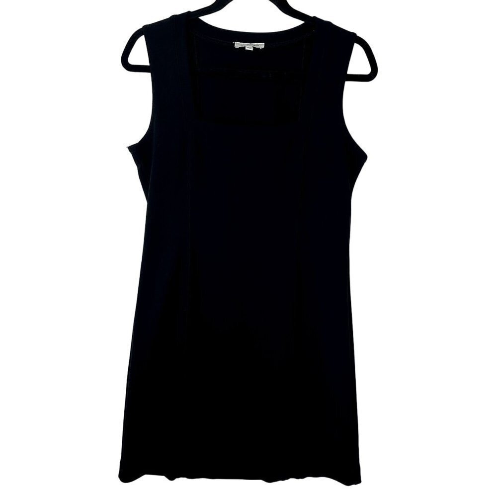 Boston Proper Square Neck Stretchy Sleeveless Short Dress Size S Petite Black